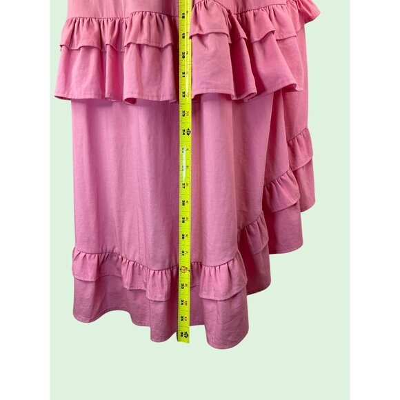 Strut & Bolt Pink Ruffle Layered Midi Sundress size medium - Picture 7 of 16